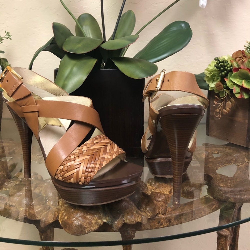 Michael Kors leather platform heels